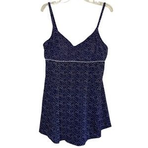 MAXINE OF HOLLYWOOD woman's plus size 18 modest polka dot swim dress swimsuit